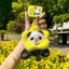 Dễ Thương Ngồi Gấu Trúc Sang Trọng Búp Bê Móc Khóa Mặt Dây Chuyền Hương Vị Hoa Mũ Búp Bê Học Túi Mặt Dây Chuyền Quà Tặng