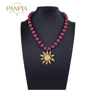 PNPIA- Mới Kim Loại Vintage Mặt Dây Chuyền Hoa Mặt Dây Buộc Handmaed Đính Hạt Choker Nelace Cho Nữ Ngày Lễ Trang Sức Quà Tặng