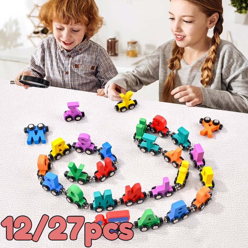 12/27PCS Đồ Chơi Đoàn Tàu Nam Châm,Dùng Cho Cả Nam Và Nữ,Đồ Chơi Thông Minh Giáo Dục Sớm Cho Bé