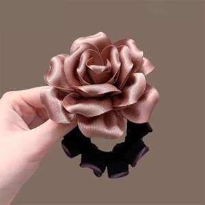 MAUROPOLI Phong Cách Mới Satin Hoa Hồng Scrunchy Dây Buộc Tóc Độ Đàn Hồi Cao Không Bị Tắc Tóc Sang Trọng Tất Cả Trận Đấu Phụ Kiện Tóc