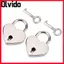 OLVIDO 2 Chiếc Ổ Khóa Hình Trái Tim, Ổ Khóa Mini Xây Dựng Kim Loại Bạc, Phụ Kiện Hành Lý Có Chìa Khóa Kích Thước Nhỏ Trái Tim Kim Loại Khóa Hộp Bảo Quản Khóa