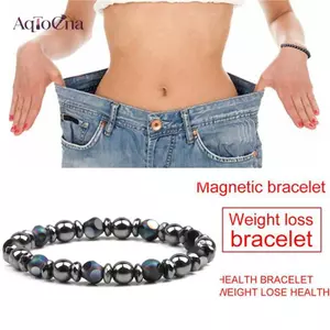 AqToCna Luân Xa Hematite Đá Hạt Căng Vòng Tay Chữa Bệnh Từ Trị Liệu Giảm Cân AqToCna