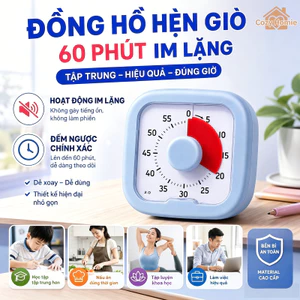 Đồng hồ báo thức có chân đế, nhắc nhở tự kỷ luật 60 phút và hẹn giờ im lặng tiện lợi.
