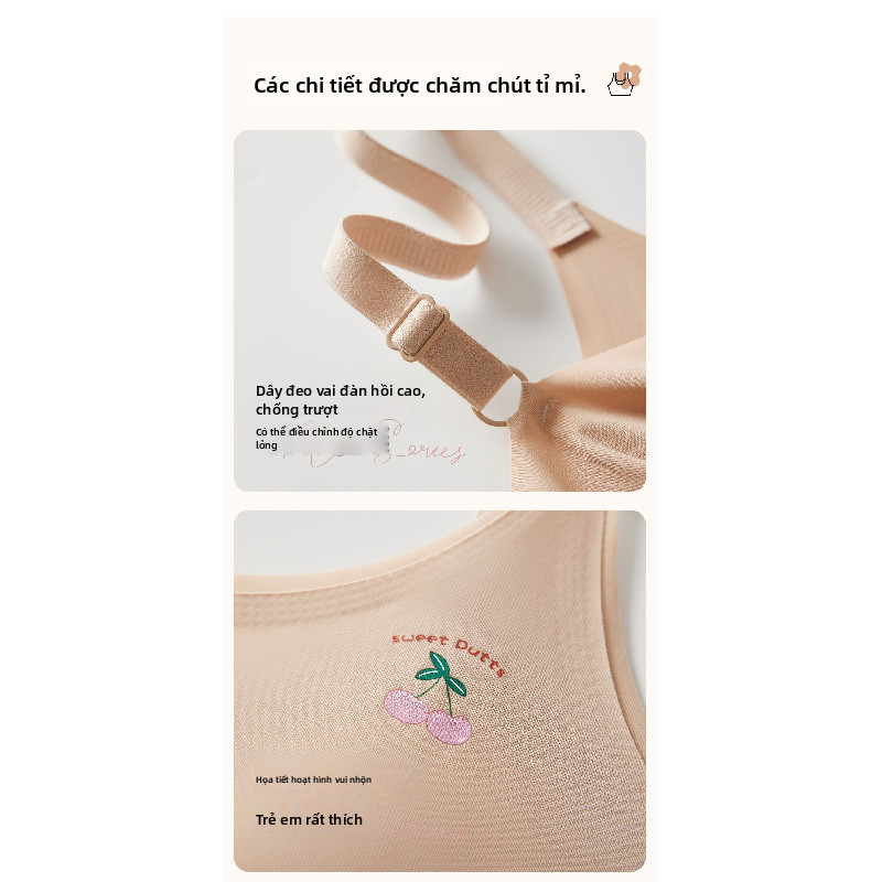 Thích hợp cho bé gái 12-15 tuổi Đồ lót một mảnh, Thích hợp cho thể thao mùa hè, chống va đập, nhẹ, có vòng thép cố định.