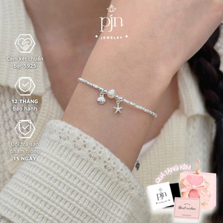 Vòng Tay Hạt Bạc Vỡ 925 Lắc Tay PJN Vỏ Sò Mix Charm Sao Biển Đại Dương Siêu Xinh Dễ Phối Đồ Cho Nàng VT19