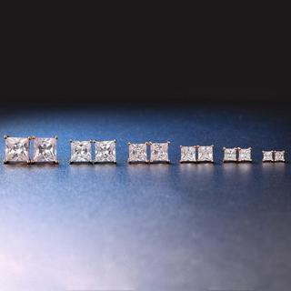 1PC 16G Vuông Zircon Bông Tai Đồng Sọc 5 / 6 / 7 / 8mm Kim Cương Tai Đồ Trang Trí Sụn Bông Tai