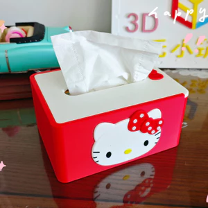 Hầu hết lời khen ngợi Hello Kitty Năm mới Hộp đựng khăn giấy lễ hội chấm bi Hello Kitty Sanrio Hộp giấy để bàn