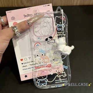 Ốp lưng IPhone 17 16 15 14 13 12 11 ProMax XSMax 7 Plus Dễ thương Rainbow KT Cat Tai Điện thoại Case