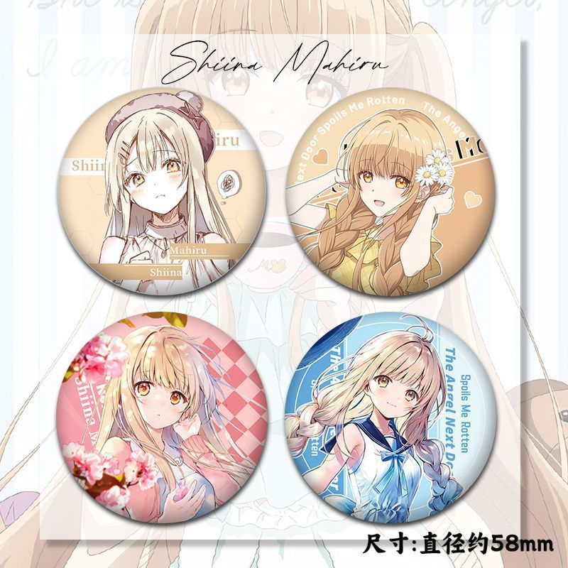 The Angel Next Door spoilers Me Rotten - Huy hiệu treo kính nứt nẻ Shiina Mahiru 58mm