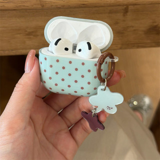 Chấm bi màu nâu xanh lá cây cho AirPods 1 / 2 3 Pro Pro Pro2 pro3 Airpod4 Bộ tai nghe Vỏ bảo vệ Bluetooth không dây AirPods Pro i3 i4 pro3 Vỏ bảo vệ tai nghe
