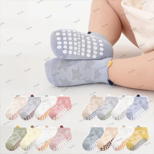 PYCOU 4 Cái / bộ Tất Trẻ Em, Tất Ngắn Lưới Cotton Thoáng Khí Cho Bé, Chất Lượng Cao Chống Trơn Trượt Mỏng Hoạt Hình Bé Trai Bé Gái Tầng Tất Xuân Hè