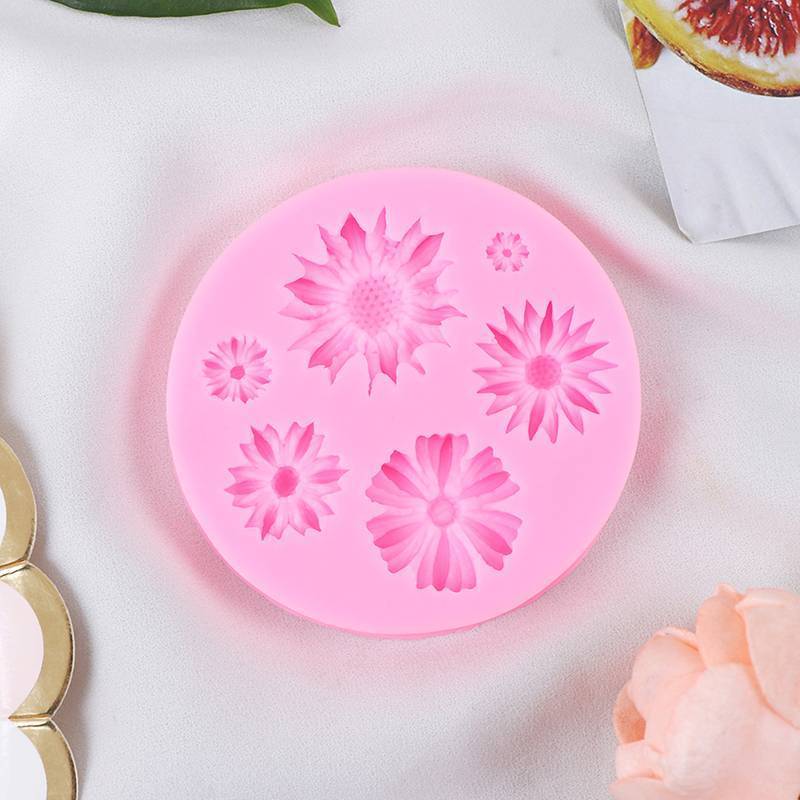 Springevenstar 3D Cánh Hoa Hướng Dương Dập Nổi Khuôn Silicon Giảm Fondant Bánh Trang Trí Dụng Cụ Springevenstar