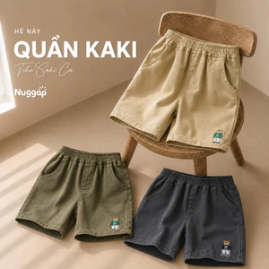 Quần Short Bé Trai Quần Kaki Bé Trai Lưng Thun Vải Kaki Mềm Mịn BRO Still Man