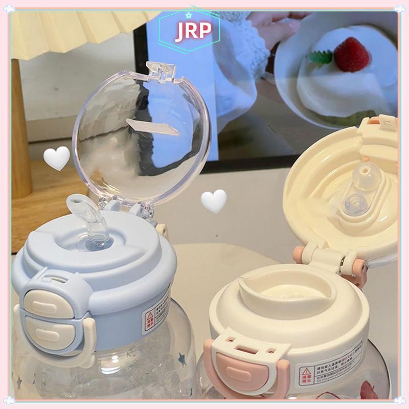 JRP Bình Nước Dễ Thương Có Ống Hút Nhựa Di Động Bật Lên Nắp Cốc Nước Cho Trẻ Em Kawaii Chai Nước Chống Rò Rỉ Bình Uống Dễ Thương JRP