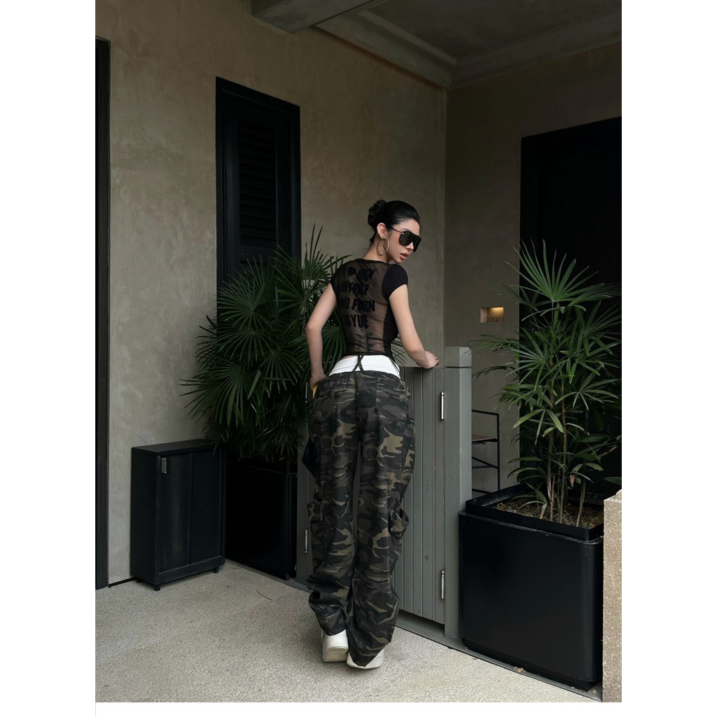 Milyfashion Pure Desire Letter In hình vai Áo thun ngắn tay mùa hè Slim-Fit Áo thun ngắn dáng rộng hẹp cho bé