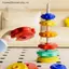 MỚI 1 Bộ Bé Quay Staing Đồ Chơi Xếp Hình Montessori Xoay Cầu Vồng Tháp Trẻ Em Phát Triển Kỹ Năng Vận Động Trò Chơi Trẻ Em Quà Tặng SKY