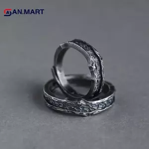 AN.MART Mới Abyss Nhẫn Nam Cặp Đôi Nhẫn Handmade Retro Đơn Giản Nam Nữ Nhẫn VN