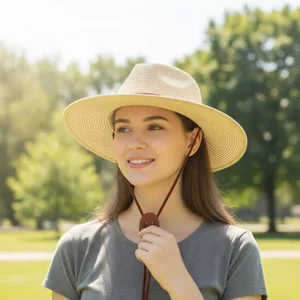 Mũ Rơm Vành Rộng Nhẹ Mũ Thoáng Khí Đi Biển Mũ Chống Nắng Có Thể Gập Lại Cho Nữ, Nam, Du Lịch, Ngoài Trời
