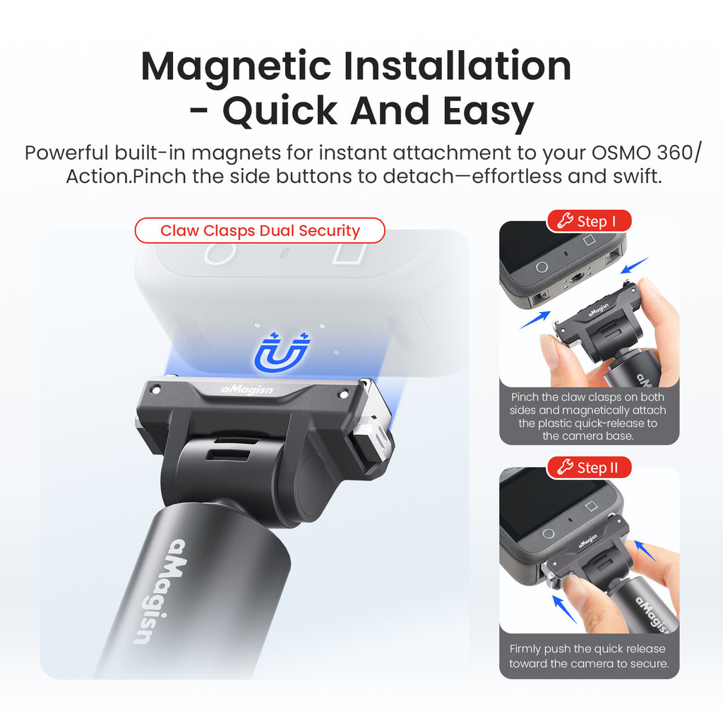 AMagisn Dành Cho DJI OSMO 360 Cầm Tay Selfie Stick Cho DJI Action 5 Pro / 4 / 3 Quick-Release Selfie Stick 1,2 Mét Quick-Release Selfie Stick