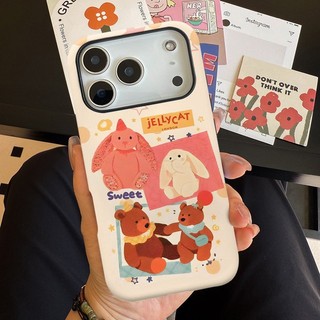 Ốp điện thoại hình thỏ gấu dễ thương 17pro Thích hợp cho iPhone 11 12promax 12 13 14 15 pro max Ốp điện thoại 14promax 15pro 16 Pro max 17 17promax Vỏ