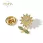 PNPIA- Thổ Cẩm Hướng Dương Kim Cương Giả Sáng Bóng Hợp Thời Trang Chống Ánh Sáng Bule Trâm Cài Vải Cố Định Pin Nhỏ Neline Trang Trí Phụ Kiện Mùa Hè