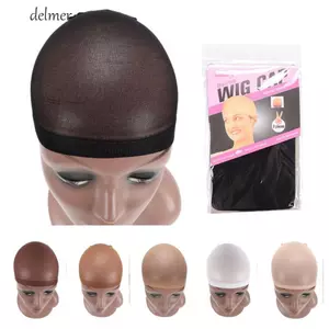 DELMER 2 Chiếc Mũ Tóc Giả Thả, Mũ Tóc Giả Thoáng Khí Vô Hình, Phụ Kiện Tóc Giả Màu Đen Màu Be Bền Lưới Tóc Để Làm Tóc Giả