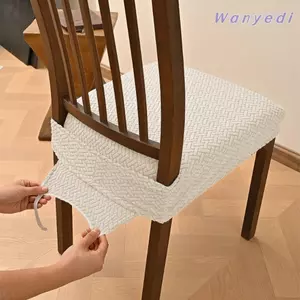 Vỏ bọc ghế ăn WANYEDI, Vỏ bọc ghế đàn hồi chống trượt, Vỏ bọc ghế lưới sọc mềm đa năng cho ghế văn phòng tại nhà