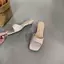 TT Tính Khí Khỏa Thân Màu Hồng Vuông Ngón Chân Mở Ngón Chân Lật Nữ Mùa Hè Đẹp Thấp Gót Dép Sli