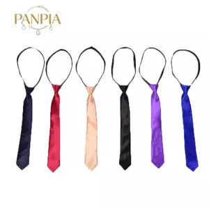 PNPIA-Lười Netie Bé Trai Học Sinh Chắc Chắn Đám Cưới Slim Zip Up Ne Tie Mới