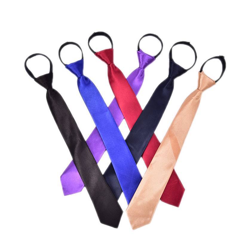 PNPIA-Lười Netie Bé Trai Học Sinh Chắc Chắn Đám Cưới Slim Zip Up Ne Tie Mới