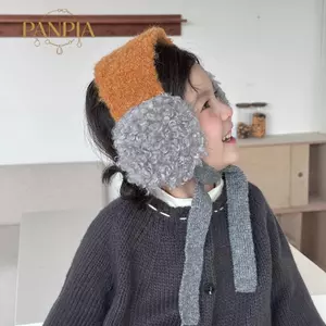 PNPIA- INS Style Kids Girls Plush Tie Ear Muffs Color-Bloing Design Winter Warm Dệt Kim Ear Muffs Thi Warm Dệt Kim Earmuffs