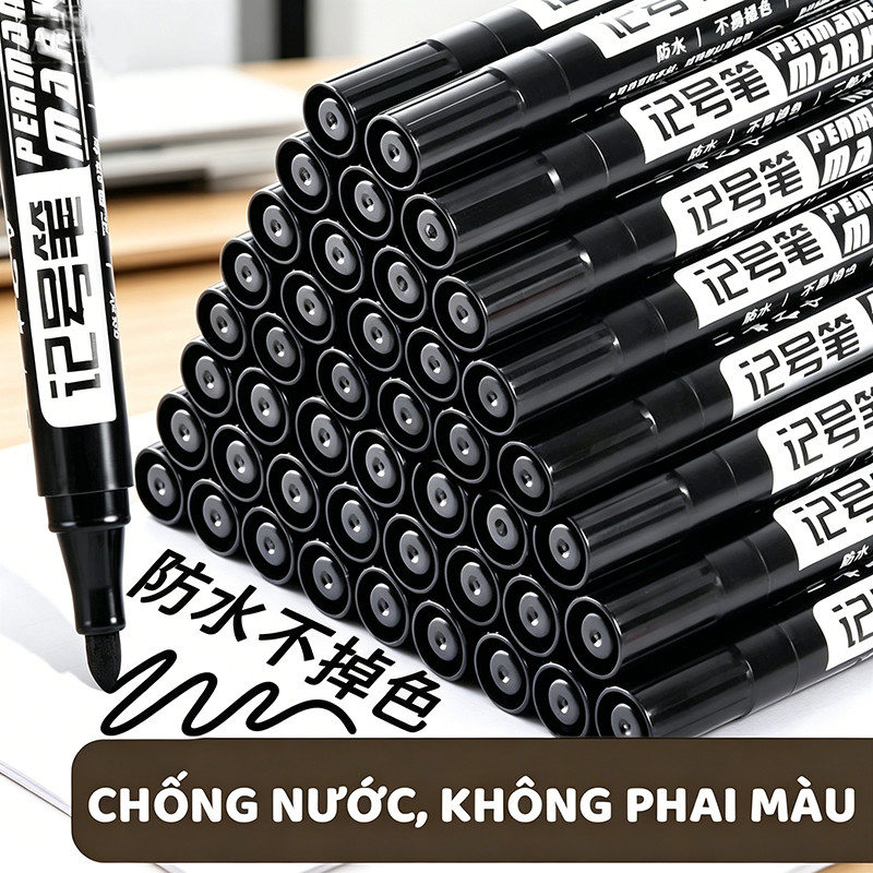 Bút Lông Dầu Đen 50 Chiếc – Mực Đậm Không Phai, Đầu Bút Bền Chắc, Viết Mượt Cho Văn Phòng Cửa Hàng