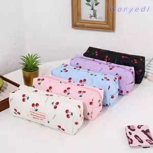 Túi đựng bút WANYEDI, Bút chì dung tích lớn in hình anh đào, Túi đựng bút chì Kawaii Đồ dùng văn phòng trường học