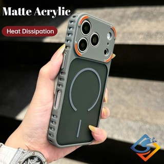 Ốp lưng cứng Acrylic mờ tản nhiệt từ tính cho iPhone 17 Pro Max 16 15 14 13 12 11 Pro Max Vỏ chống sốc mờ