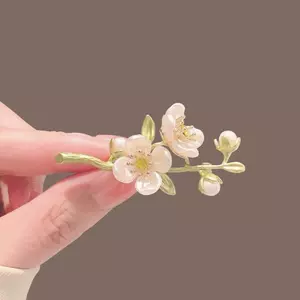 ECK Retro Tính Khí Xanh Jasmine Thổ Cẩm Dành Cho Nữ Đám Cưới Tiệc Văn Phòng Thổ Cẩm Quà Tặng Quần Áo Pin Phụ Kiện Trang Trí HOT