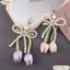 Móc khóa ruy băng hoa tulip CPINCP, Phụ kiện túi ruy băng phong cách trang sức, Mặt dây chuyền điện thoại di động Tulip DIY Dây chuyền điện thoại di động