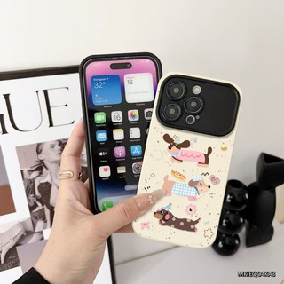 Bánh Dachshund Hàn Quốc Thích Hợp Cho iPhone 17 Pro Ốp Lưng Chống Sốc XS Max 15 Pro Max 17 Pro 11 Pro XR 12 14 16 ProMax 7 Plus 13 Ốp Điện Thoại Silicon Mềm Mờ