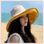 JRP 1 Mùa Hè Lớn Vành Mũ Chống Nắng Cho Nữ Bên Biển Chống Nắng UV Mũ Đi Biển Hai Mặt Mũ Chống Nắng Người Cá Mũ W Dây Chống Gió JRP