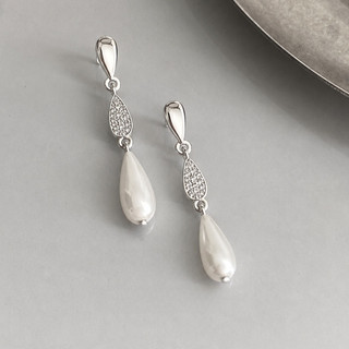 Bông Tai Thiết Kế Mờ Chải Zircon Giọt Nước Bông Tai Nữ Vintage Ánh Sáng Sang Trọng Thời Trang Thanh Lịch Đi Lại Bông Tai
