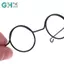 GHX 5 Chiếc Kính Mắt Thu Nhỏ Kim Loại Khung Tròn Kính Mắt Không Ống Kính Đồ Chơi Retro Búp Bê Kính DIY Búp Bê Mặc Phụ Kiện Kính Mắt VN