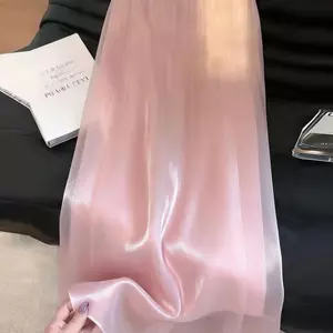 Váy hồng mùa hè Streamer Mùa hè Cổ tích lông tơ Drape cạp cao mỏng hơn trông thời trang...