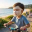 Mặt nạ chống nắng bằng lụa băng cho trẻ em UPF50 + Bảo vệ tia cực tím toàn mặt Đi xe đạp ngoài trời thoáng khí
