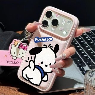 Ốp Điện Thoại Cao Cấp Kết Cấu Da Dày Chó Con Nữ Thích Hợp Cho iPhone 14promax 15promax 14 15 plus 16 17 pro max 16pro 13promax 11 12 promax Vỏ Bảo Vệ Chống Sốc