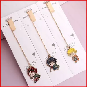 SY Demon Slayer Kamado Tanjirou Metal Anime Bookmark Chain Lễ Tốt Nghiệp Mùa Quà Tặng Cho Bạn Bè Quà Lưu Niệm