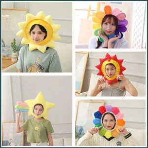 SQ Mặt Trời Hoa Ngôi Sao Sang Trọng Nón Cosplay Sang Trọng Mũ Đồ Chơi Sang Trọng Búp Bê Nhồi Bông Quà Tặng Cho Trẻ Em Bé Gái Hình Ảnh Dễ Thương Đạo Cụ Sinh Nhật