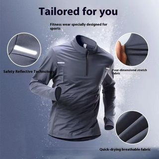 Áo tập thể thao nam dài tay khô nhanh để chạy bộ & tập thể dục
