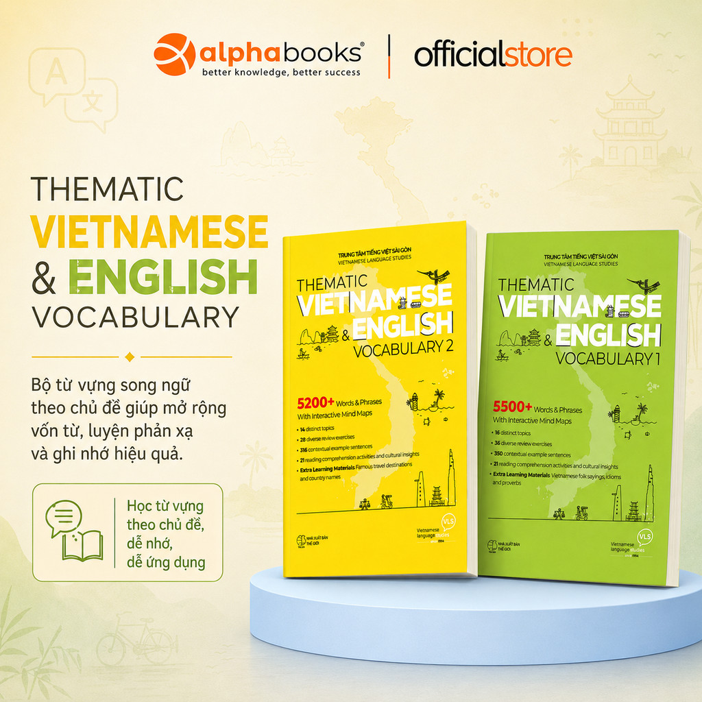 Bộ Sách Thematic Vietnamese & English Vocabulary 1+2 - Vietnamese Language Studies - Lẻ/Combo
