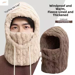 Mũ quấn đầu ấm hơn ZENZON, Dây đeo có thể điều chỉnh màu trơn Mũ chui đầu mùa đông, Polyester mềm mại cá tính Mũ nhỏ gọn phù hợp Khăn quàng cổ nữ