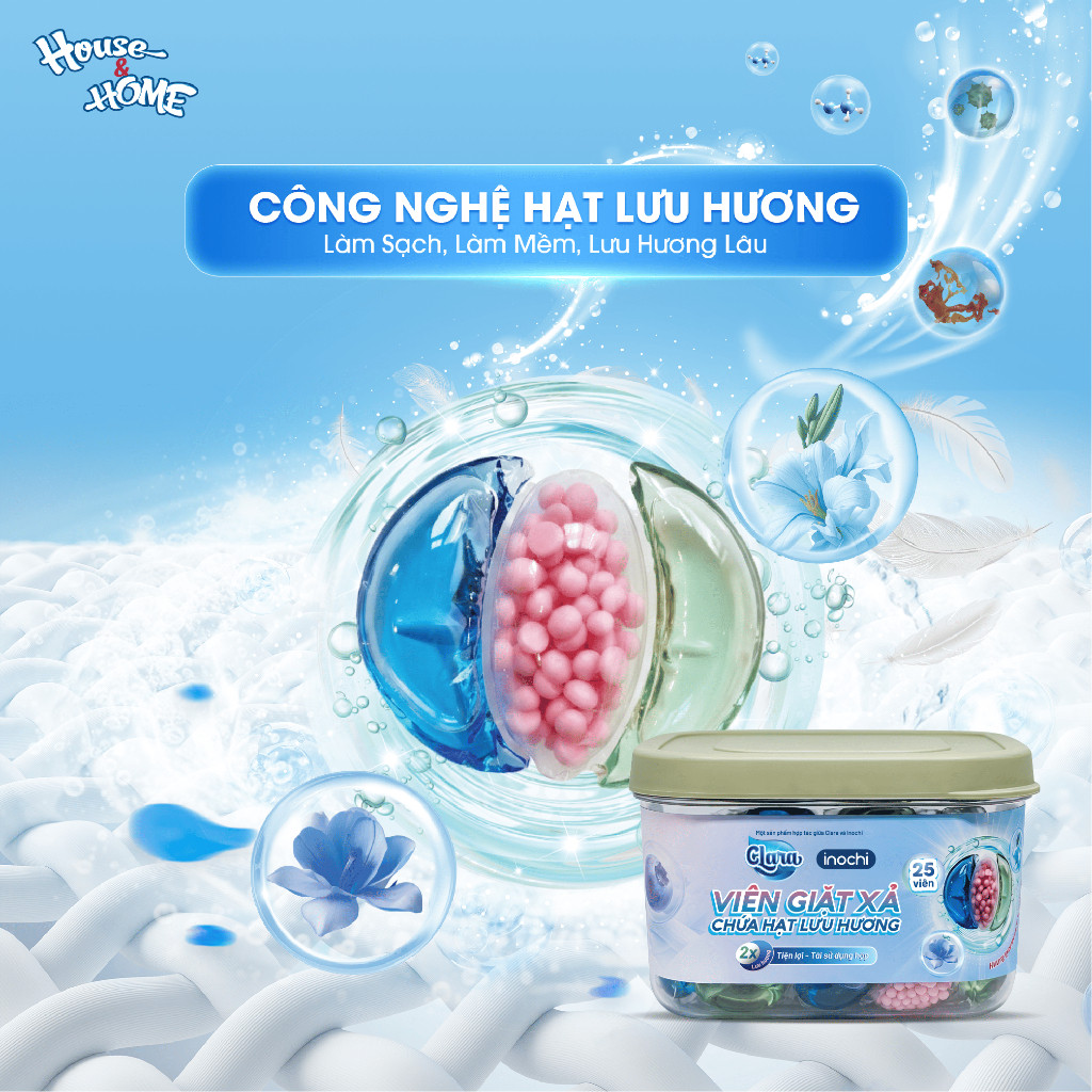 Combo 2 Hộp Viên Giặt Xả Clara 3in1 Hương Quả Mọng & Hoa Phấn VGLH01, Sạch Sâu, Khử Mùi, Lưu Hương Hàng Chính Hãng