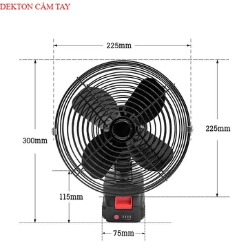 Quạt Pin Tích Điện MAKITA, Quạt Chạy Pin Tích Điện 8 Inch Để Bàn , Làm Mát Cực Nhanh, (quạt đen ) DEKTON CẦM TAY